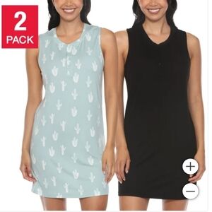 NWT Honeydew Women's Sleep Tank Dress, 2-pack Green/Black XL‎